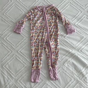 Little Sleepies pink rainbow pajamas, size newborn